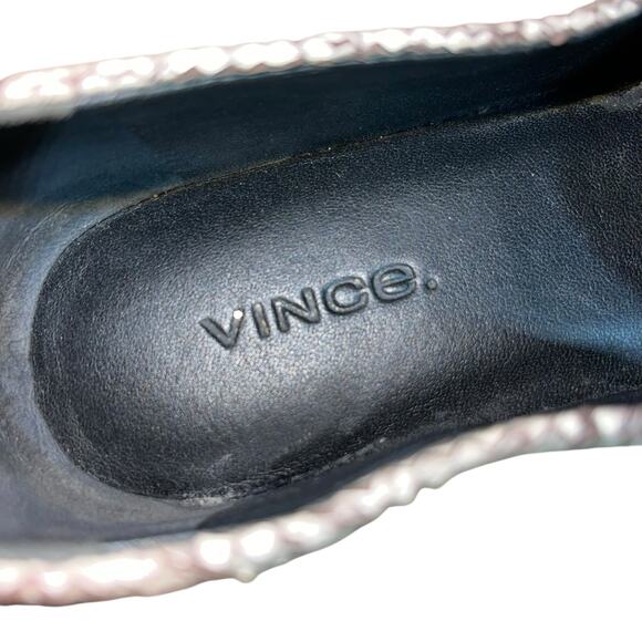 Vince Snakeskin Loafer Flats Paz Leather Slip On Venecian - Picture 5 of 8